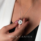 LUNA LOCKET | Initial Letters | Sterling Silver - MILA CANTES